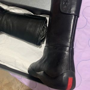 Black original Prada boots for girls size 2